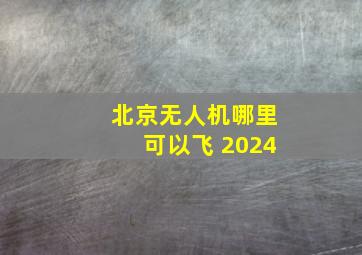 北京无人机哪里可以飞 2024